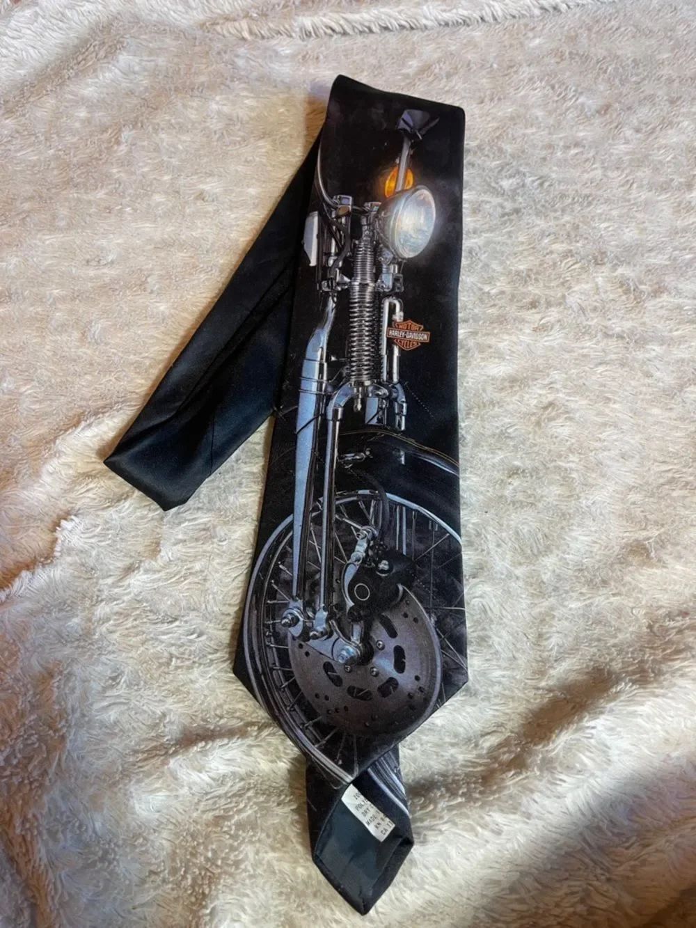 Vintage Harley-Davidson Motorcycle Graphic Tie